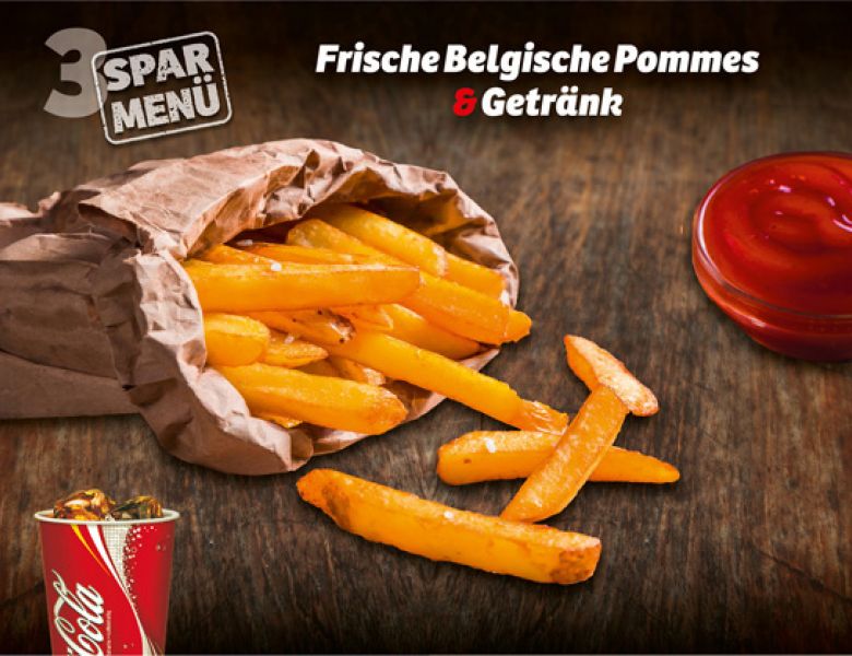 Frische Belgische Pommes & Getränke